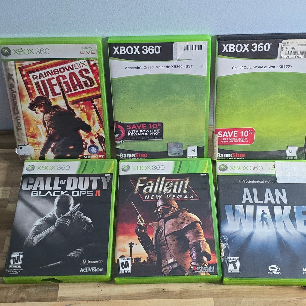Microsoft Xbox 360 Game Lot 6 Games Fallout Black Ops II Alan Wake Vegas Bundle